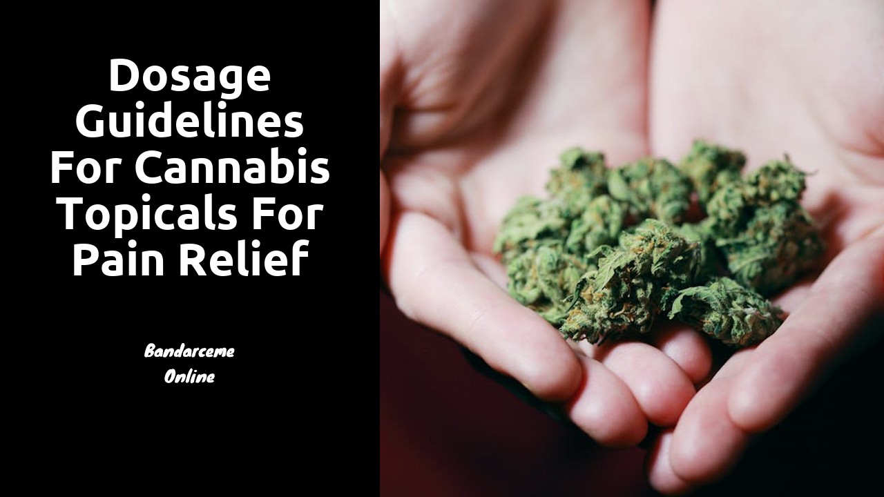 Dosage Guidelines for Cannabis Topicals for Pain Relief